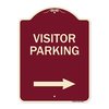 Signmission Reserved Parking Visitor Parking Arrow Pointing Right Heavy-Gauge Alum, 24" x 18", BU-1824-23023 A-DES-BU-1824-23023